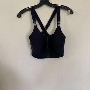 Under Armour zip front sports bra, crisscross back
